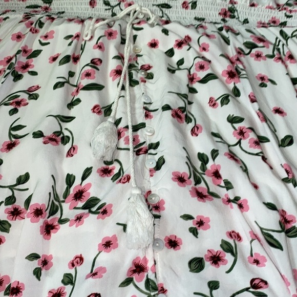 BEACH PARTY floral maxi dress smocked stretchy waist tassel strings size XXL - Picture 6 of 16